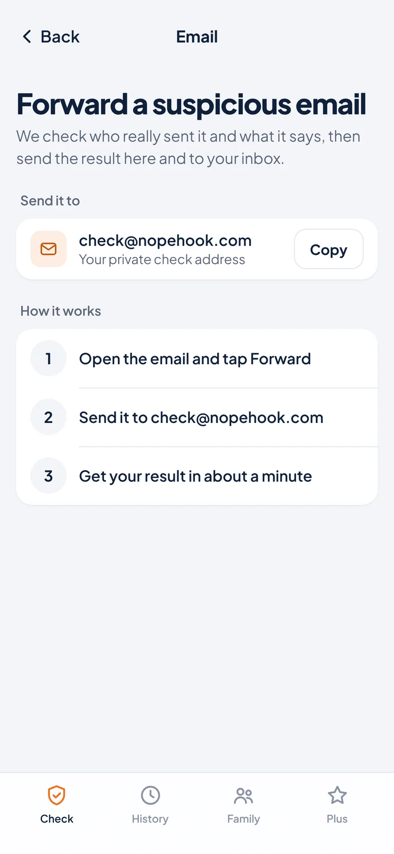Nopehook: Email forwarding